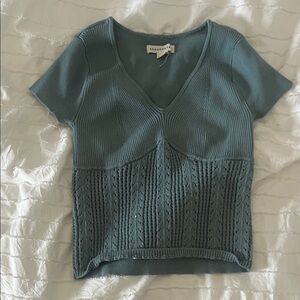 Aeropostale Teal Knit Crop Top